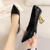 Special Heel Single Shoes Autumn New Pointed Toe Shallow Mouth Slip Foot Non-slip Wear-resistant High Heels