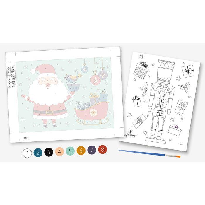 Kit peinture au numéro Père Noël 18 x 24 cm
