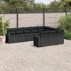 VidaXL Garden Lounge Set with Cushions 10 Pcs, Patio Sofas, Patio Furniture Set, Outdoor Furniture, Black 3251822