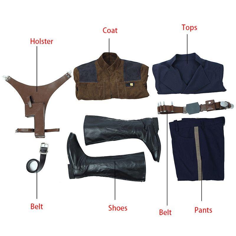 New Movie Solo A Star Wars Story Cosplay Costume Men Han Solo Premium Quality Set