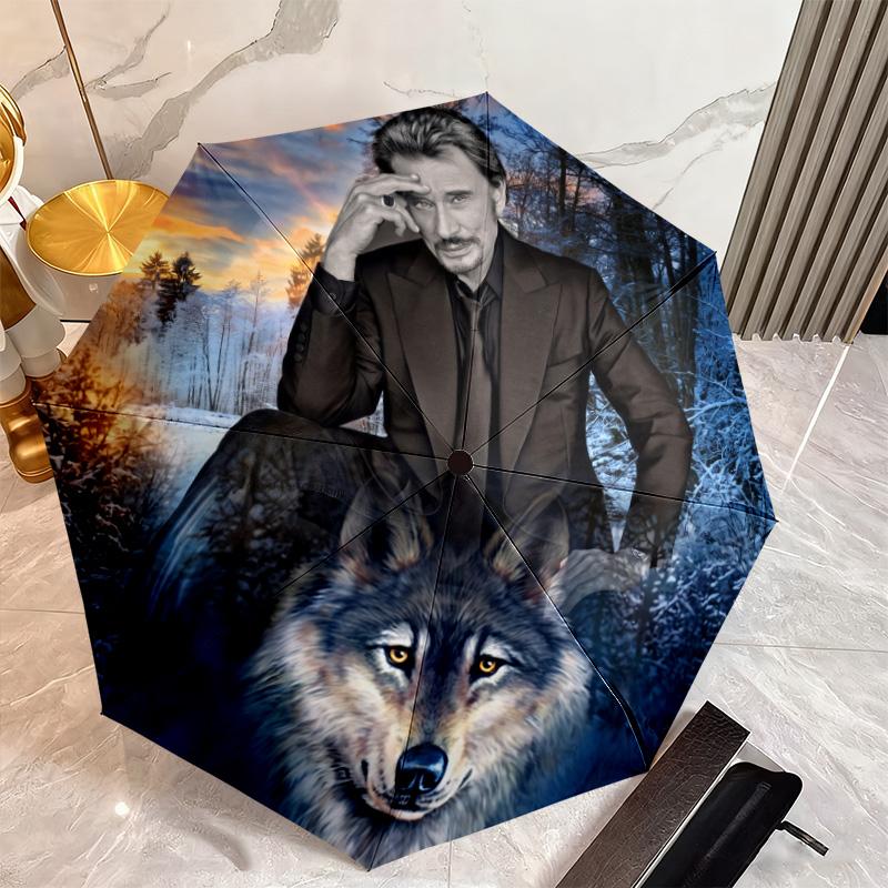 French legendary rock singer and actor Johnny Hallyday umbrella is suitable for all seasons, including home travel and outdoor activities Y13