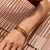 Lightweight Openwork Multilayer Bangle Adjustable Closure Wrist Bracelet Stainless Steel Jewelry For Stackable