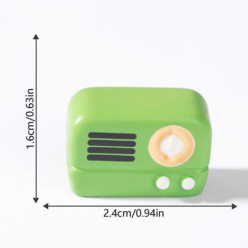 5Pcs Cute Landline Radio Retro Items Micro Landscape Ornaments Home Desktop Decor Dollhouse Toys Car Diy Accessories Kids Gifts