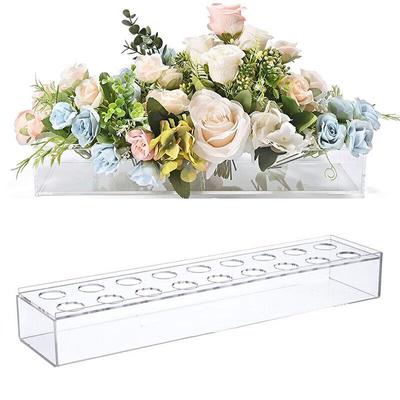 Vase conteneur Long rectangulaire décor Vase fleur acrylique fleur Vase artificiel