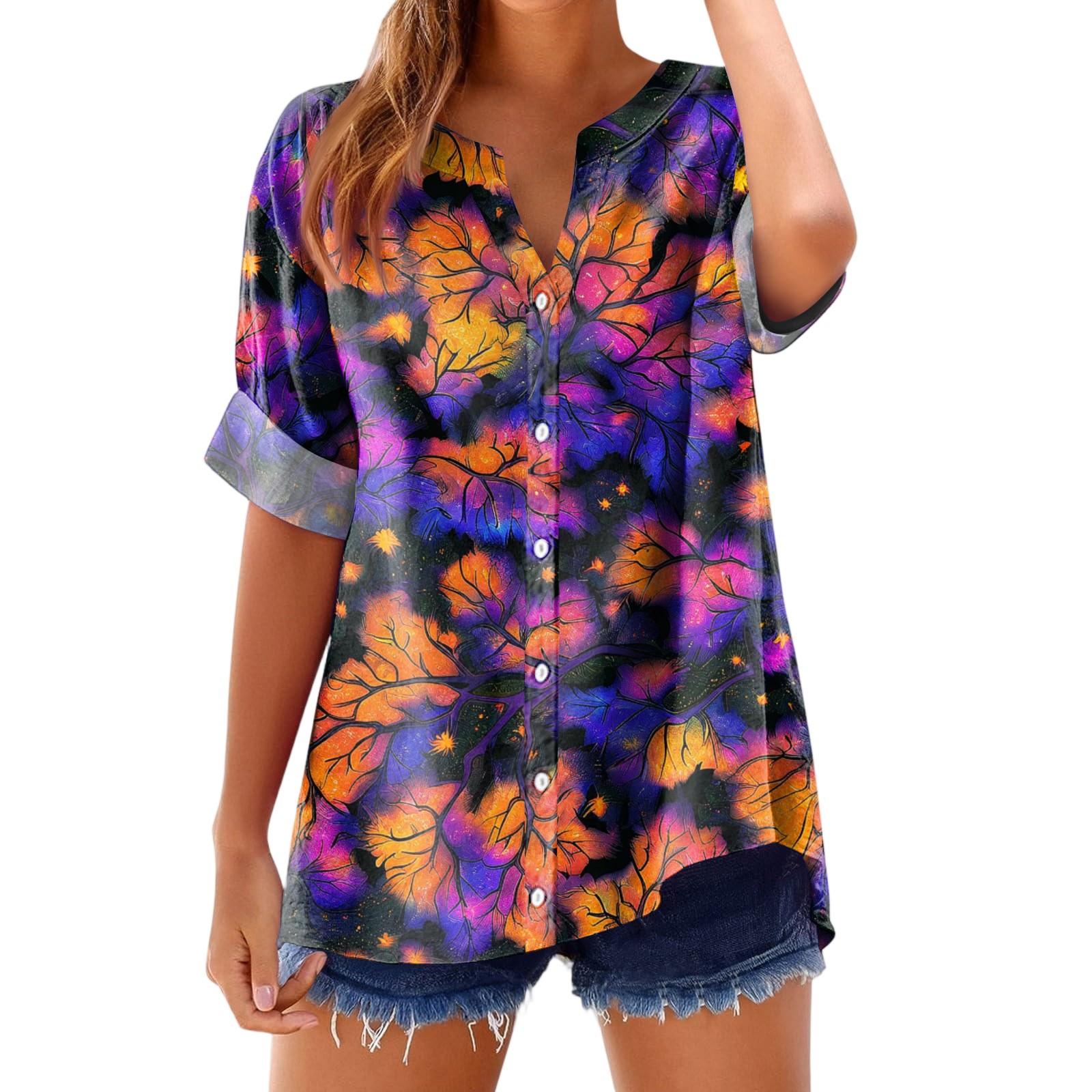 

Женская модная, повседневная, удобная, свободного кроя футболка с принтом на Хэллоуин M