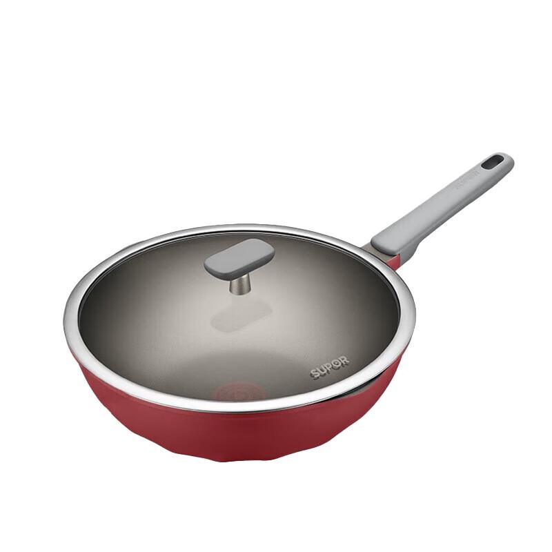SUPOR 32CM Non-stick Titanium Wok with Lid