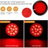 4Pcs 4" Round Led Trailer Lights Kit Red 12 LED Boat Marker Lights Brake Lights Stop Turn Side Utility Tail Lights Waterproof Hitch Light For Truck