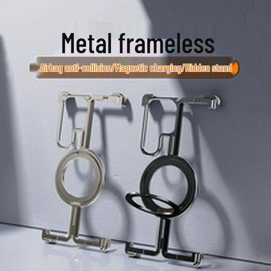 iPhone 16 Pro Carbon Fiber Case with Magnetic Double Ring Stand