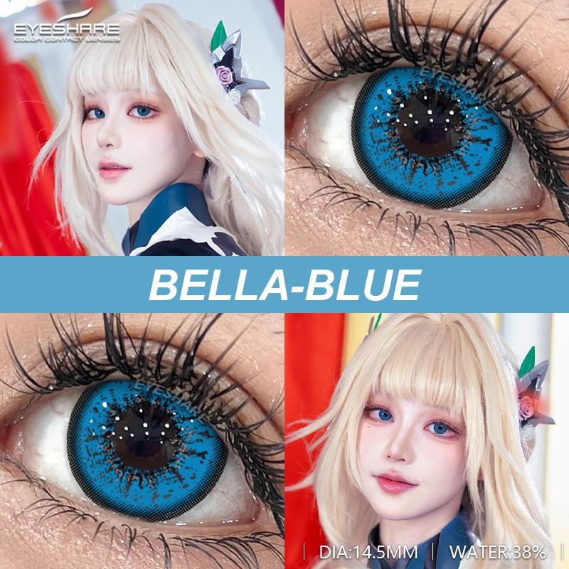 Eyeshare 1 Pair Blue Cosplay Contact Lenses for Eyes Blue Hot Anime Cosplay Lens 14.0~14.5mm Halloween Makeup Lens