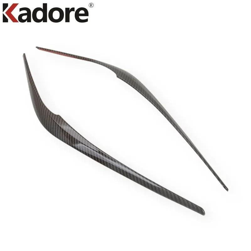 Front Head Light Lamp Eyebrow Cover Trim For Mazda CX-5 CX5 KF 2017-2024 Carbon Fiber Car Headlight Eyelid Strip Accessories