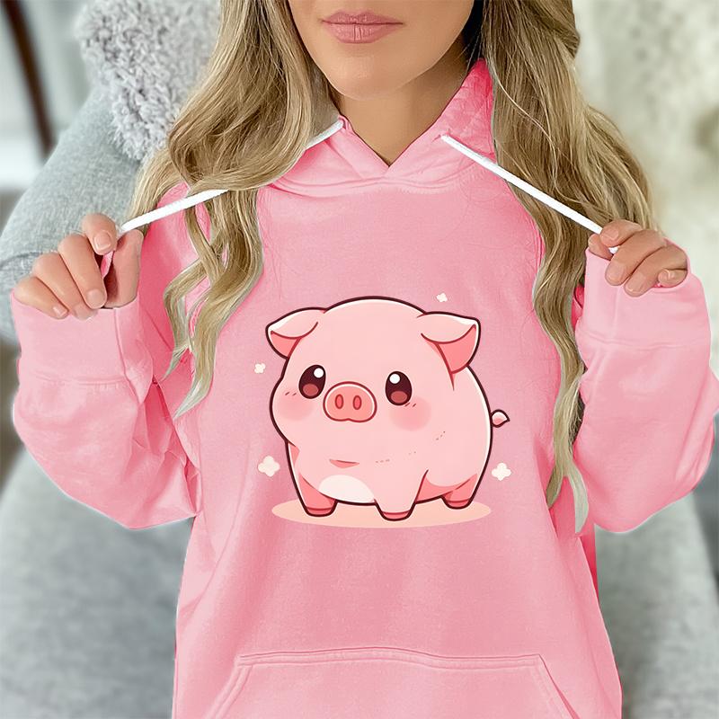 

Женская/Мужская толстовка с капюшоном в виде свиньи Kawaii Cartoon унисекс с забавным принтом для любителей животных Модные повседневные толстовки с капюшоном Классические толстовки с капюшоном в виде свиньи из мультфильма M