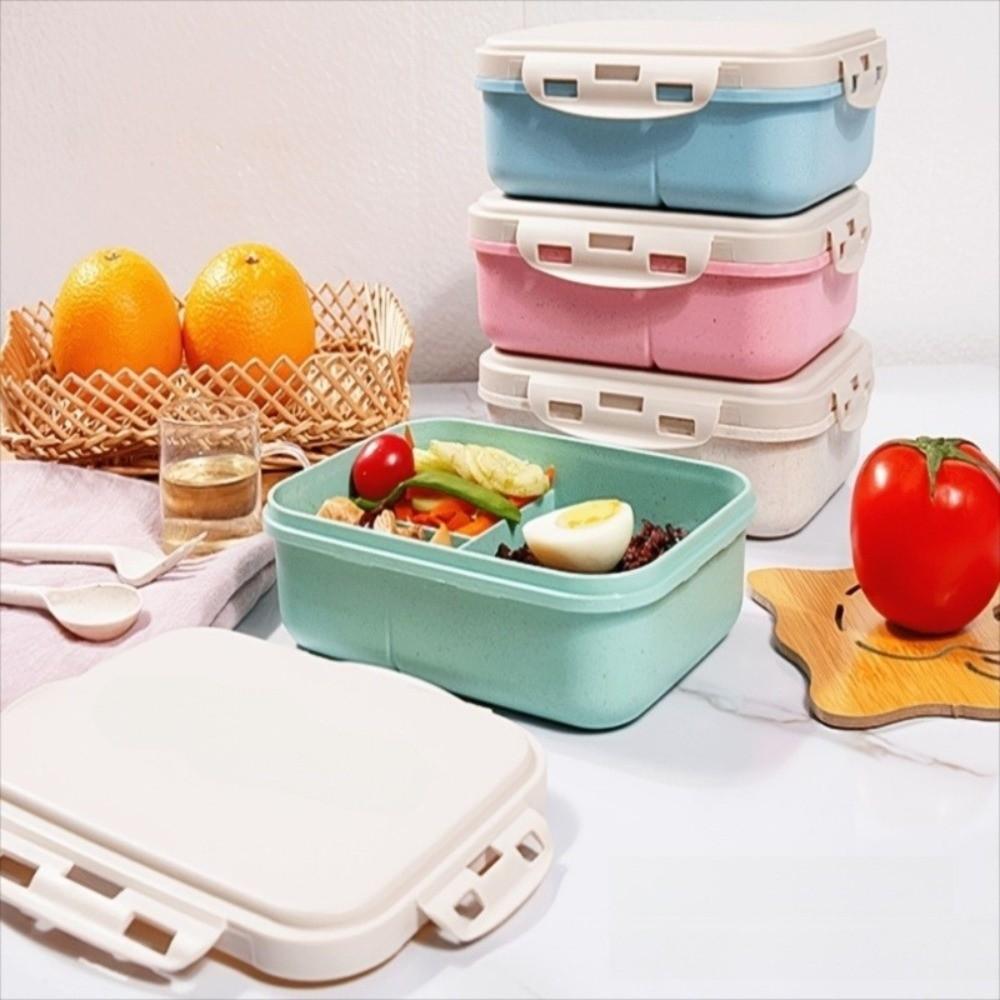 Divided Student Lunch Box with Lid Food Storage Container Portable Microwave Oven Lunch Box Picnic