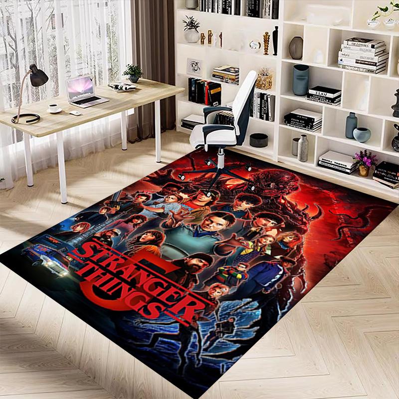 1pc Stranger Things Adventure Carpet for Playroom Bedroom Living Room Sofa Home Decor,kids Game Area Rug Non-slip Floor Mat Y72976