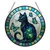 Katt Sommerfugl Solfanger Hengepynt Innendørs Utendørs Hjem Hage Vegg Vindu Henger Farget Glass Akryl Ornament Anheng Kjæledyrelskere Gaver