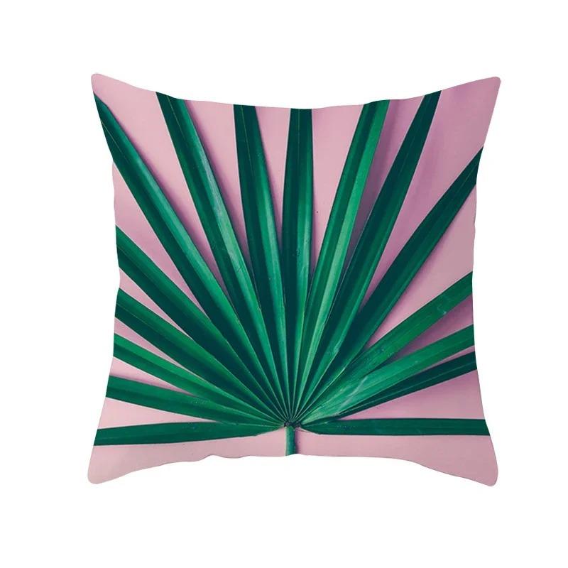Exotic Plants And Floral Pattern Double-Sided Printed Pillow Cover Short Plush Suitable Living Room Bedrooms Throw Cushion Cover