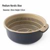 Zwei-Schichten-Gemüsewaschkorb: Dickes, hohles Siebdesign für Küchenspülen - Ideal zum Waschen von Brokkoli und Muscheln.