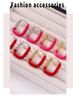 Qiong Yao European Style U-Shaped Gold-Plated Enamel Drop Earrings for Women - Trendy, Stainless Steel, Color-Preserving.