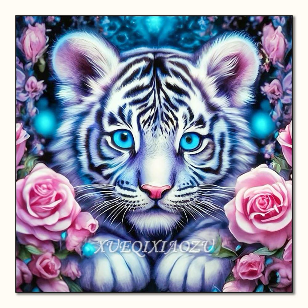 5D Diamond Painting Animal Dog Tiger Cat Cross Stitch Mosaic Kits Home Decoration Wall Stickers DIY Handmade Gift