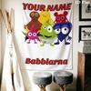 Custom Name Babblarna Wall Tapestry Aesthetic Wall Hanging Printed Fabric Blanket Decorative Tapestries for Bedroom Living Room Home Decor