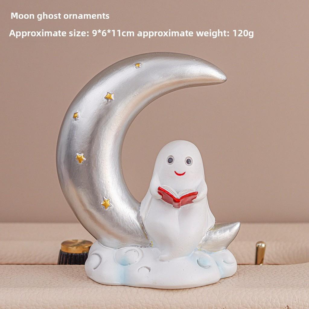 Halloween Ghost Resin Figurine With Painted Finish For Home Decor And Party Gifts