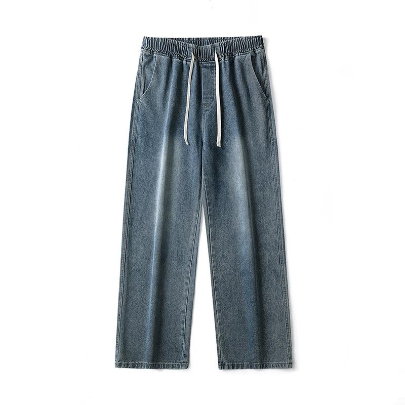 Autumn New White Jeans Men's Loose Straight Neutral Casual Wide-leg Pants