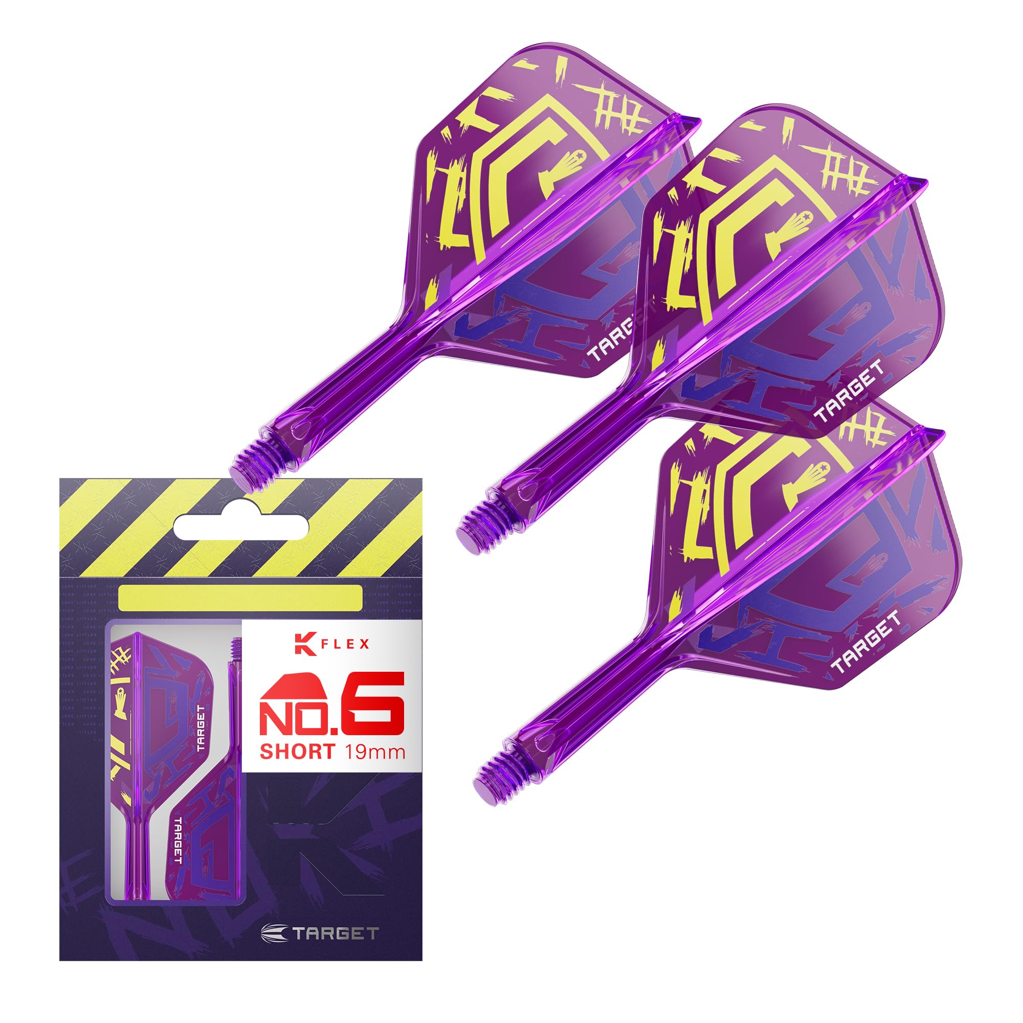 

TARGET Darts LUKE LITTLER WORLD CHAMPION KFLEX Flight Shaft KFLEX Flight Short Short & System, No2/No6, All-in-one 3-pack, (19mm)/Inbit (26mm)/Medium