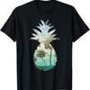 Pineapple T Shirt Palm Tree Sunset Beach