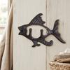 Garden Wall Hooks, Cast Iron Flying Fish Hanger, Rustic Outdoor Metal Coat Rack for Keys Tools Dried Flowers, Farmhouse Porch Fence