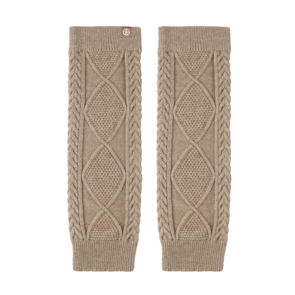 

Женские однотонные гетры до колена с ромбовидным узором и кабельной вязкой - Утепленные для осени и зимы One Size