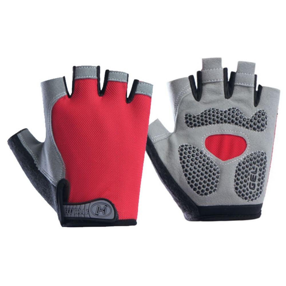 Male and Female Half Finger Outdoor Cycling Sports Mountaineering Yoga Fitness Shock Absorption Non-slip Breathable Finger Gloves