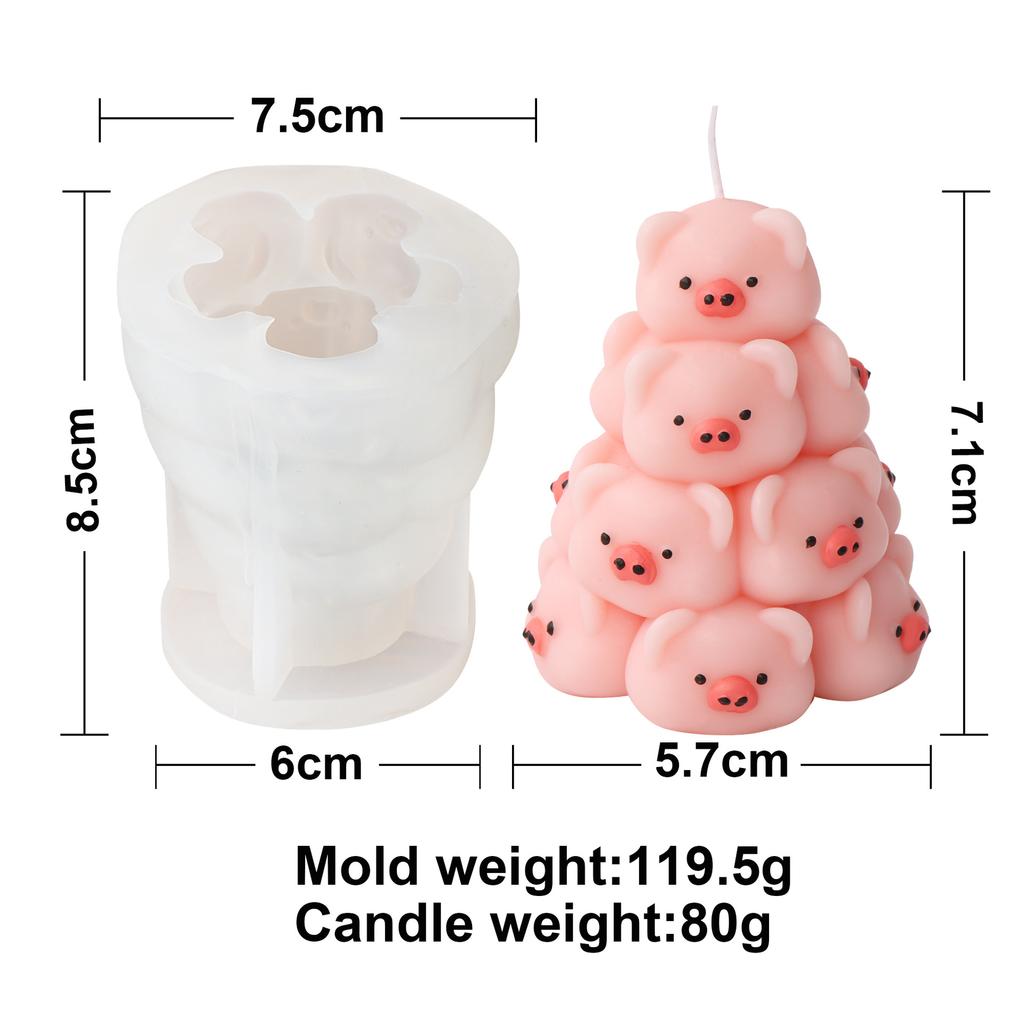 3D Cute Stacked monkey candle silicone mold lovely animalcake chocolate silicone mold rabbit tortoise bear resin silicone mold