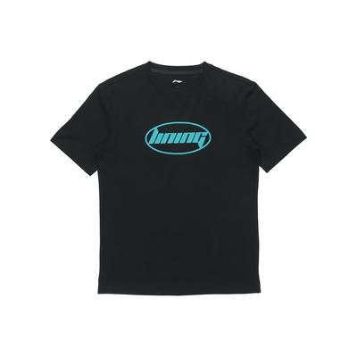 T-shirt à Manches Courtes Imprimé Lettres LiNing Unisexe Hauts Noir AHSQ412-3