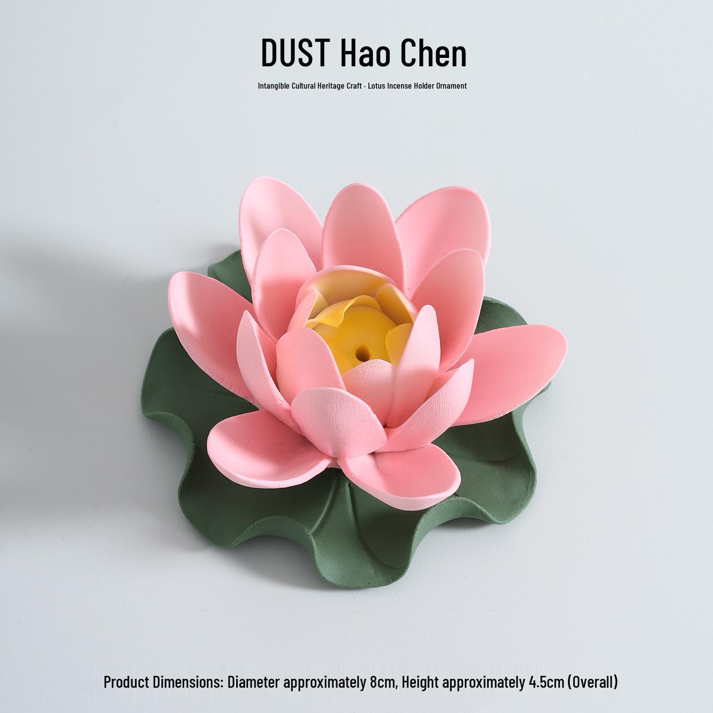 Handmade Ceramic Lotus Incense Burner: Zen Style Ornament for Indoor Decor