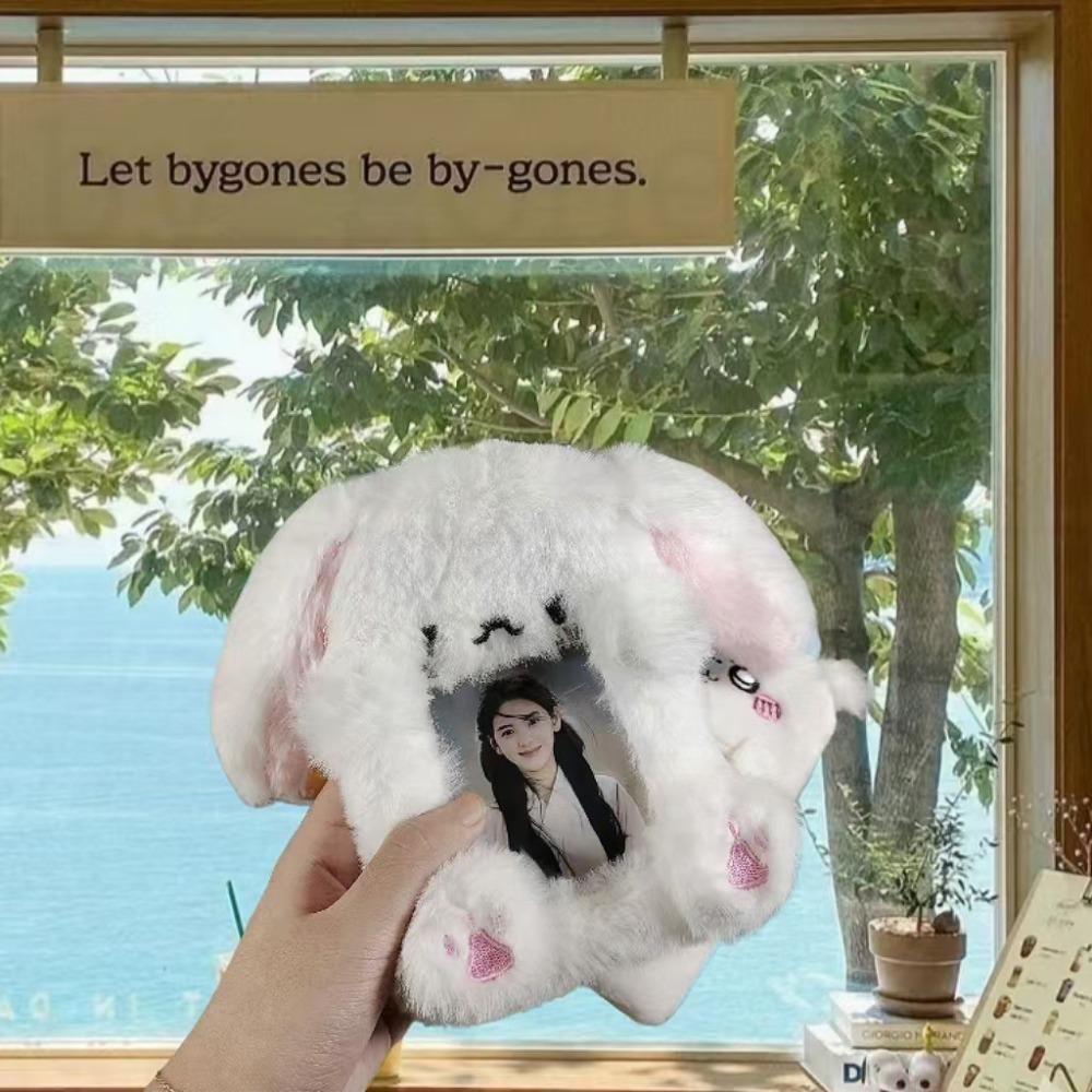 Cartoon Plush Photocard Case Cute Star Shape Photo Card Holder Fashion Bag Keychain  Women