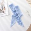 Summer French Retro Blue Tied Hair Small Floral Long Silk Scarf Headband Braided Hair Chiffon Thin Ribbon Scarf