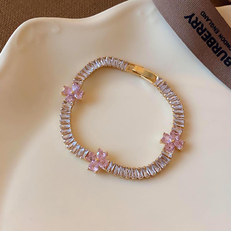 Elegante Geometrische Zirkonia Armband voor Damesmode - Veelzijdig, Trendy Bangle Sieraden