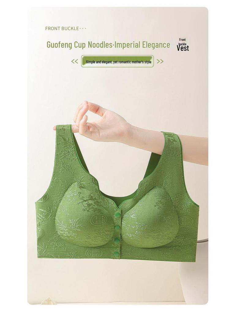 Nahtloser Jacquard-Westen-BH mit Knopfleiste für Übergrößen für reife Frauen