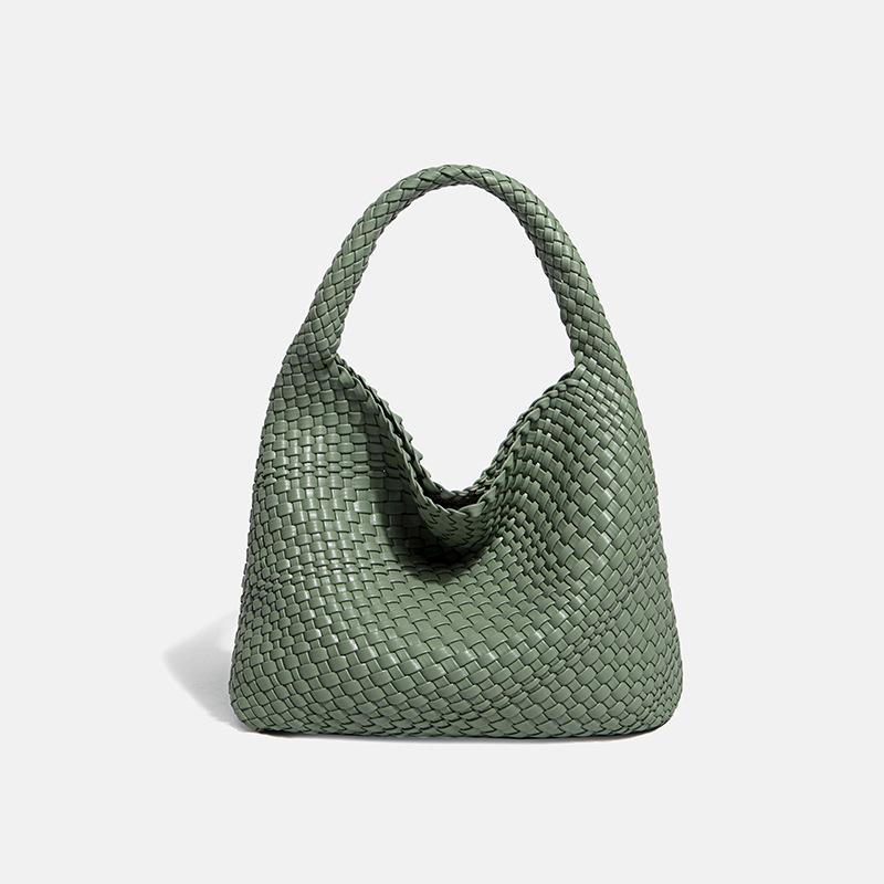 2024 Spring/Summer Women's Hand-Woven Soft Leather Bucket Bag - High-End Single Shoulder Handbag & Underarm Bag