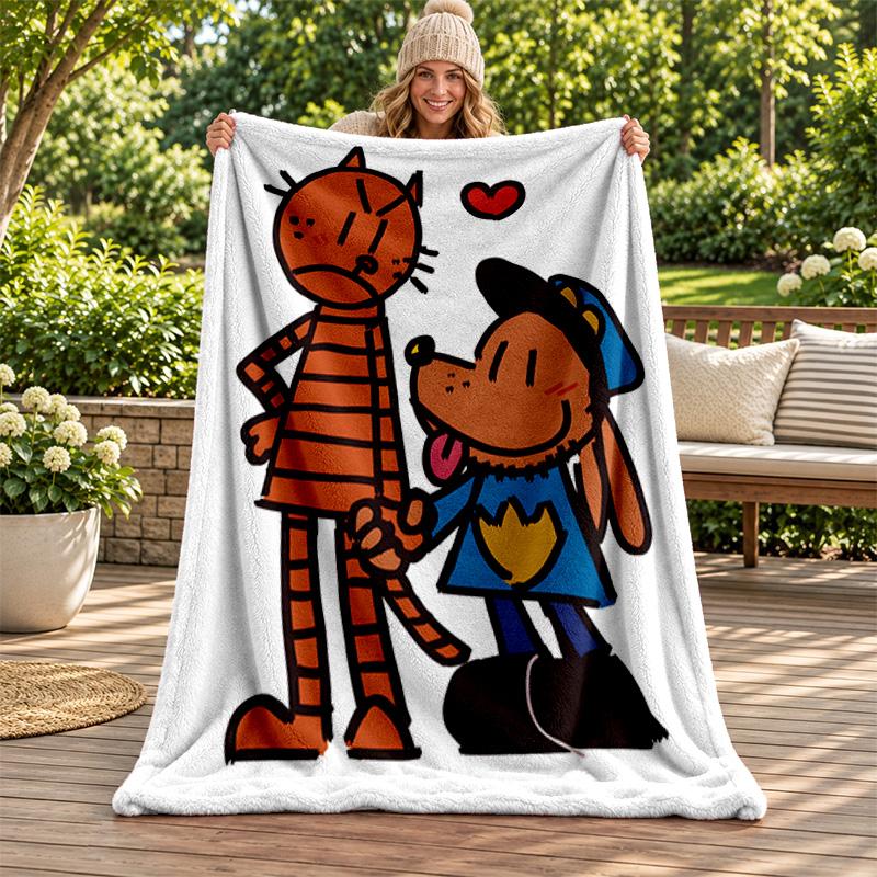 Dog Man blanket Flannel Blanket Soft Cozy Plush Throw for Sofa Bed Lightweight Home Decoration Gifts for Christmas various holidays