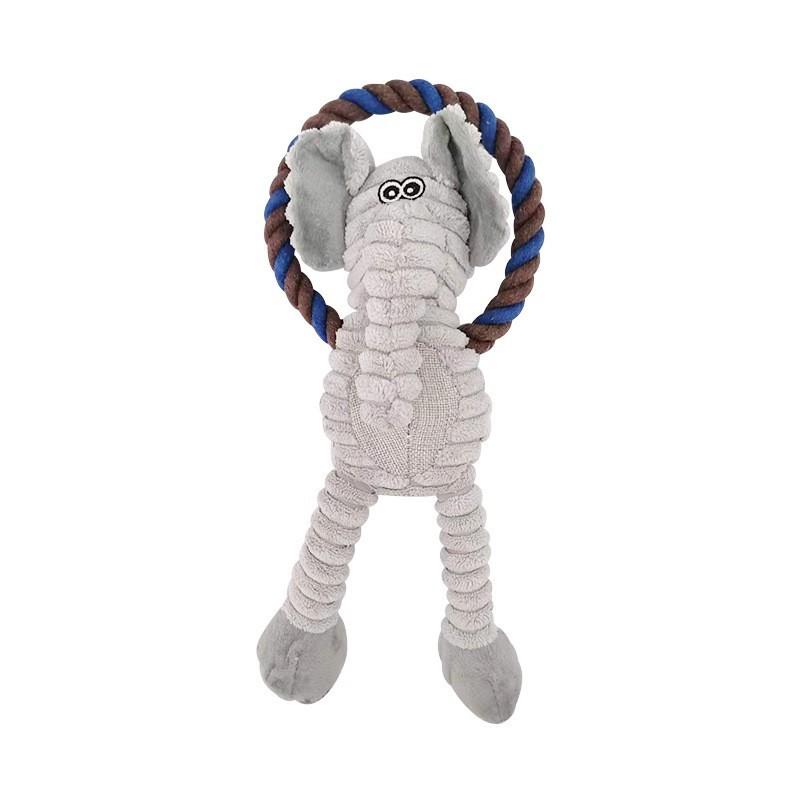Pet Vocal Chewing Knot Rope Monkey Lion Elephant Plush Toys Dog Grinding Cleaning Cotton Rope Soft Not Hurt Teeth Pet Supplies