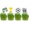 8 Pcs Soccer Cake Topper Decoration, Soccer Ball Goal Shoe Cupcake Topper for Sport Theme Birthday Party Supplies