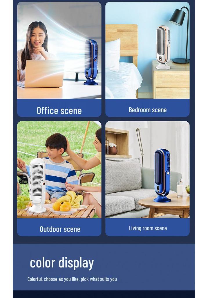USB Rechargeable Desktop Fan with Brushless Motor for Home, Car, and Office – Portable, Adjustable, Small Electric Fan with Head-Shaking Feature.