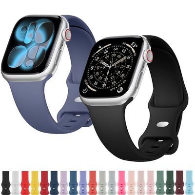 Band for Apple Watch Strap 44mm 40mm 45mm 49mm 41mm 42mm Silicone Correas Bracelet Iwatch Series 6 7 8 9 Ultra 2 Se 3 10 11 46mm