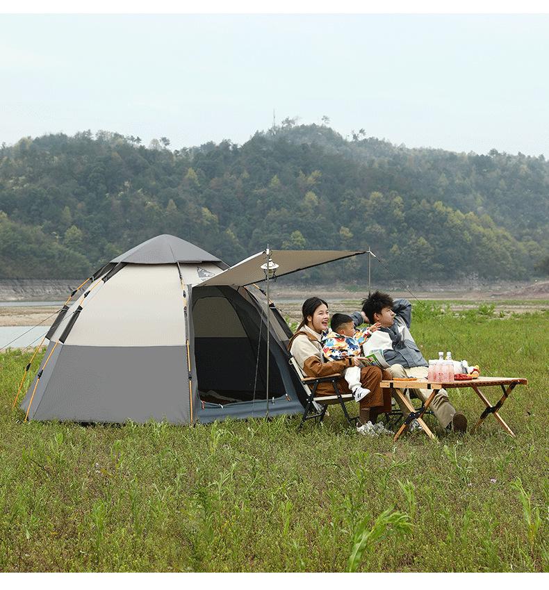 Male Wolf Quick-Open Outdoor Camping Tent: Folding, Portable, Dual-Layer, Rain & Sun Resistant