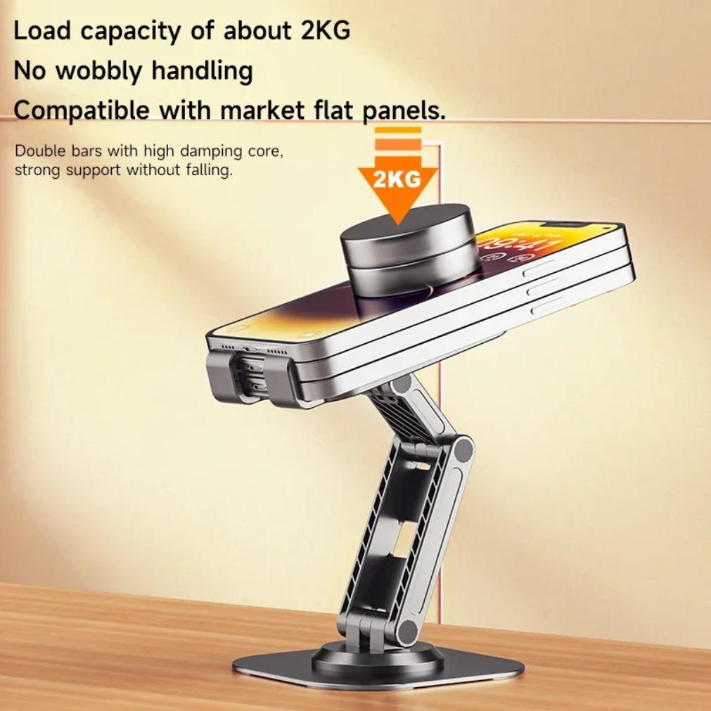 Folding Phone Holder Stand Tablet Cell Mount for iPad iPhone 16 15 14 13 12 Samsung Desk Holder Adjustable Desk Smartphone Stand