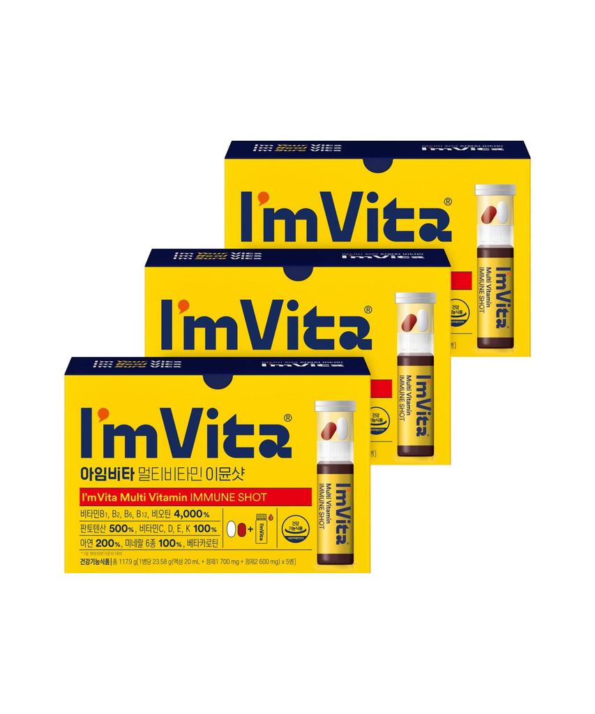 Multivitaminico Immune Shot Confezione da 5, 3 scatole (15 bottiglie)