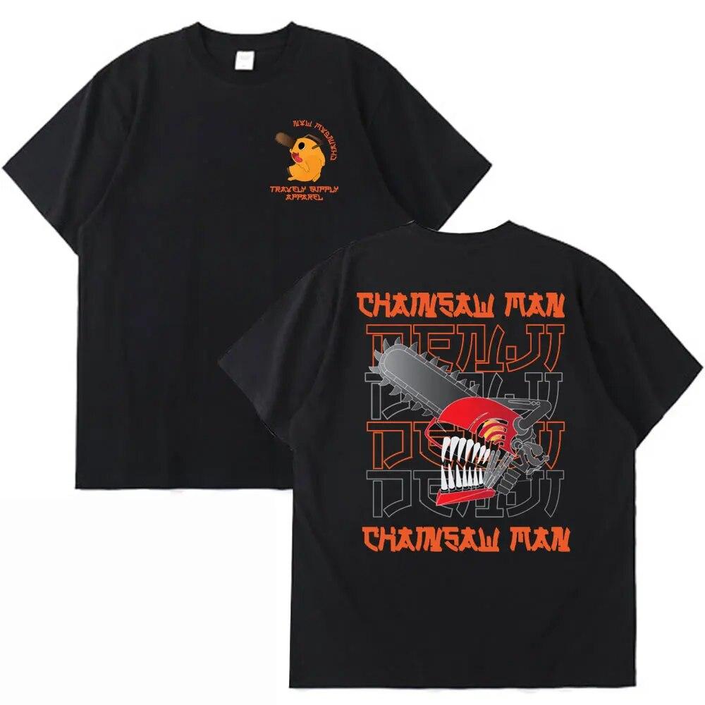 Anime Chainsaw Unisex T-shirt Unisex Women Unisexga Denji Pochita Casual Short Sleeve T-shirts Summer Cotton T Shirt Oversized Streetwear