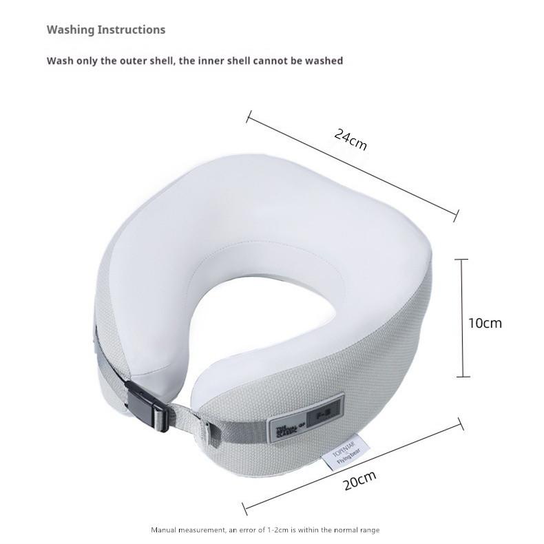 Travel Neck Pillow Memory Foam Pillow for Airplane Car Office Supportive Cervical Neck Rest with Washable Cover