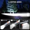 Strong Lighting ABS Flashlamp USB Charging Portable Outdoor EDC Torch Camping Hanging Flashlights Telescopic Focus COB Side Lamp
