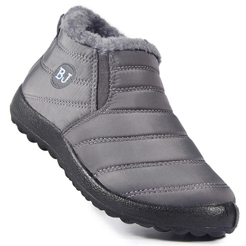 Boots Men Lightweight Winter Shoes For Man Ankle Boots Men's Slip On Casual Winter Boots With Fur Botas Para Hombre Black